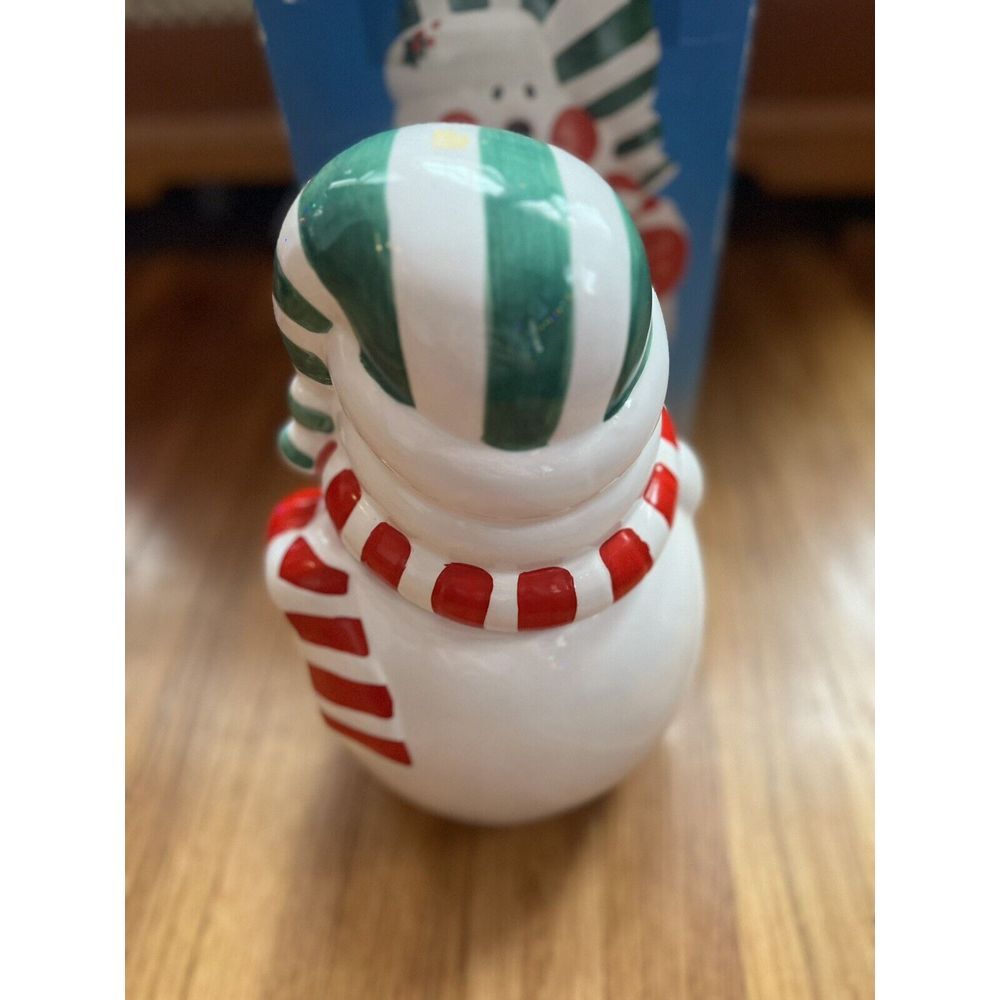 Snowman Holiday Christmas Winter Cookie Jar Vtg Ceramic 11" Frosty Collectible - Picture 6 of 14